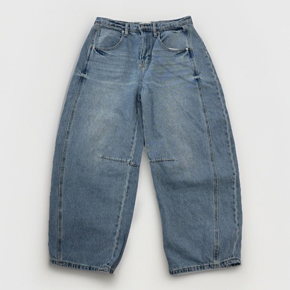 Austin Landing Barrel Jeans Womens Size 9 Light Wash High Rise Trendy Denim